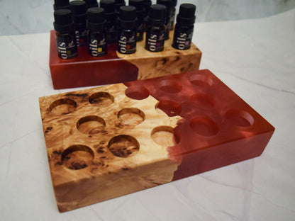 Essential Oil Holder - Red Mappa Burl - Fits 5-10ml bottles