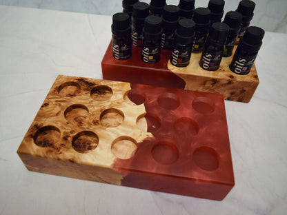 Essential Oil Holder - Red Mappa Burl - Fits 5-10ml bottles