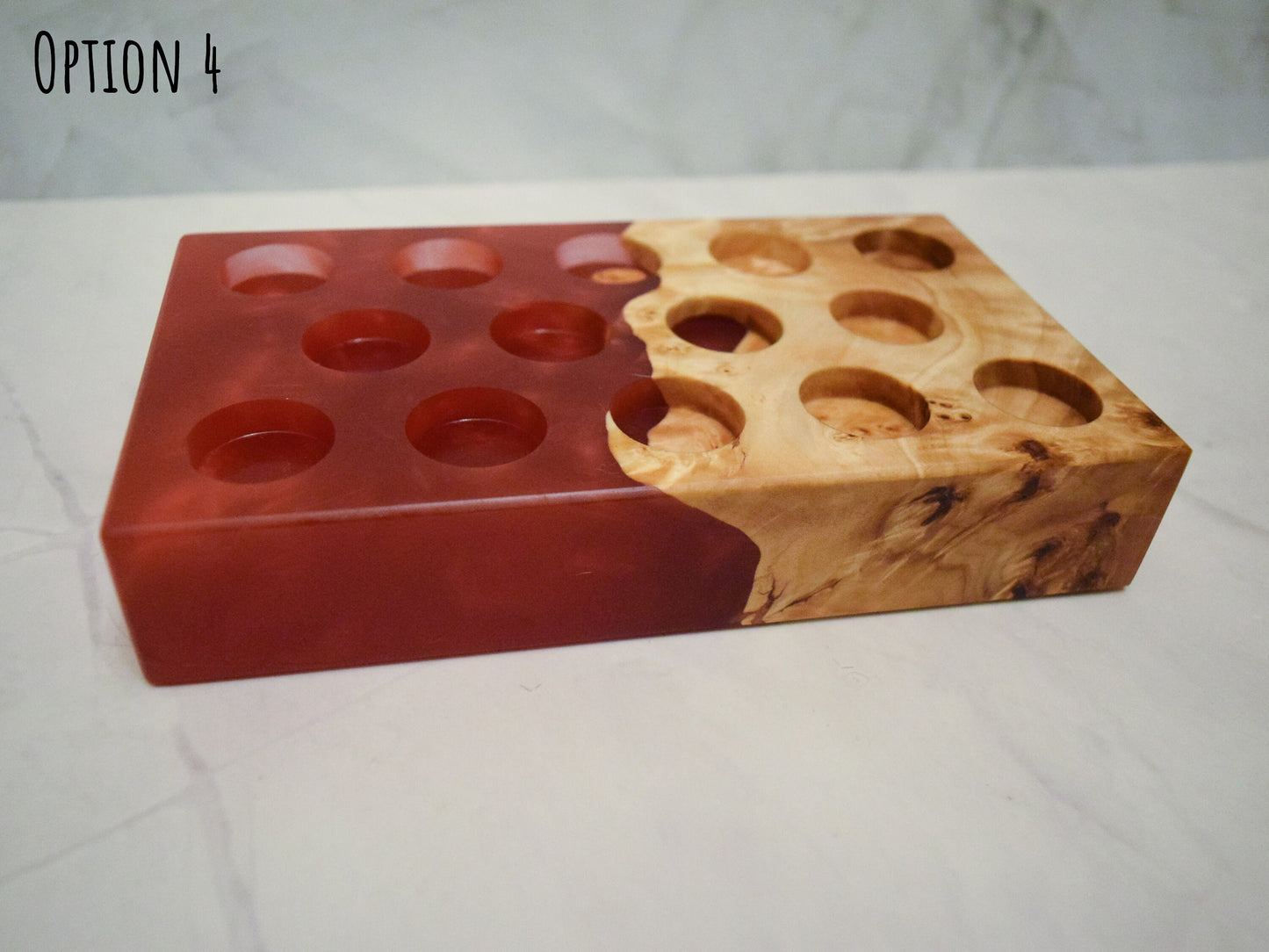 Essential Oil Holder - Red Mappa Burl - Fits 5-10ml bottles