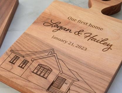 Personalized House Portrait on Wood