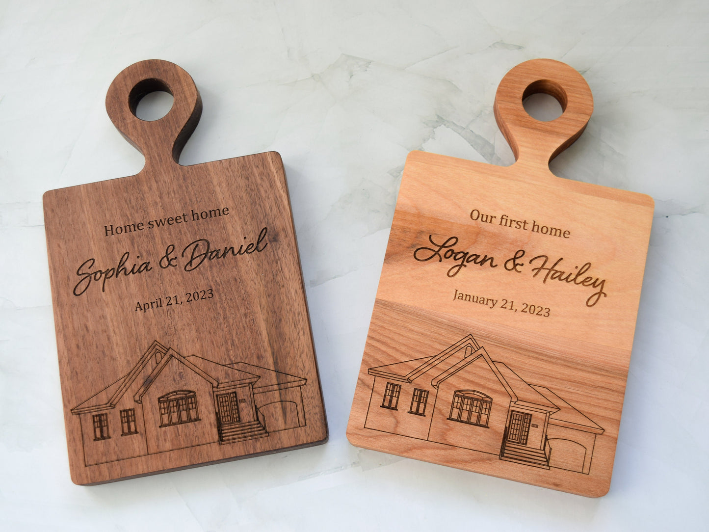 Personalized House Portrait on Wood