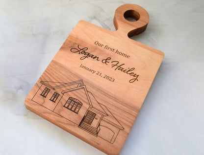 Personalized House Portrait on Wood