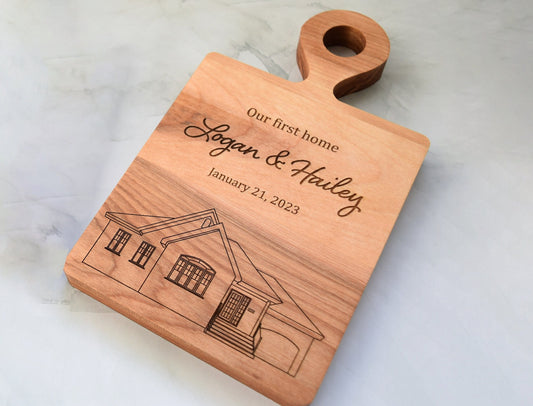 Personalized House Portrait on Wood