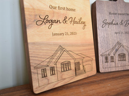 Personalized House Portrait on Wood