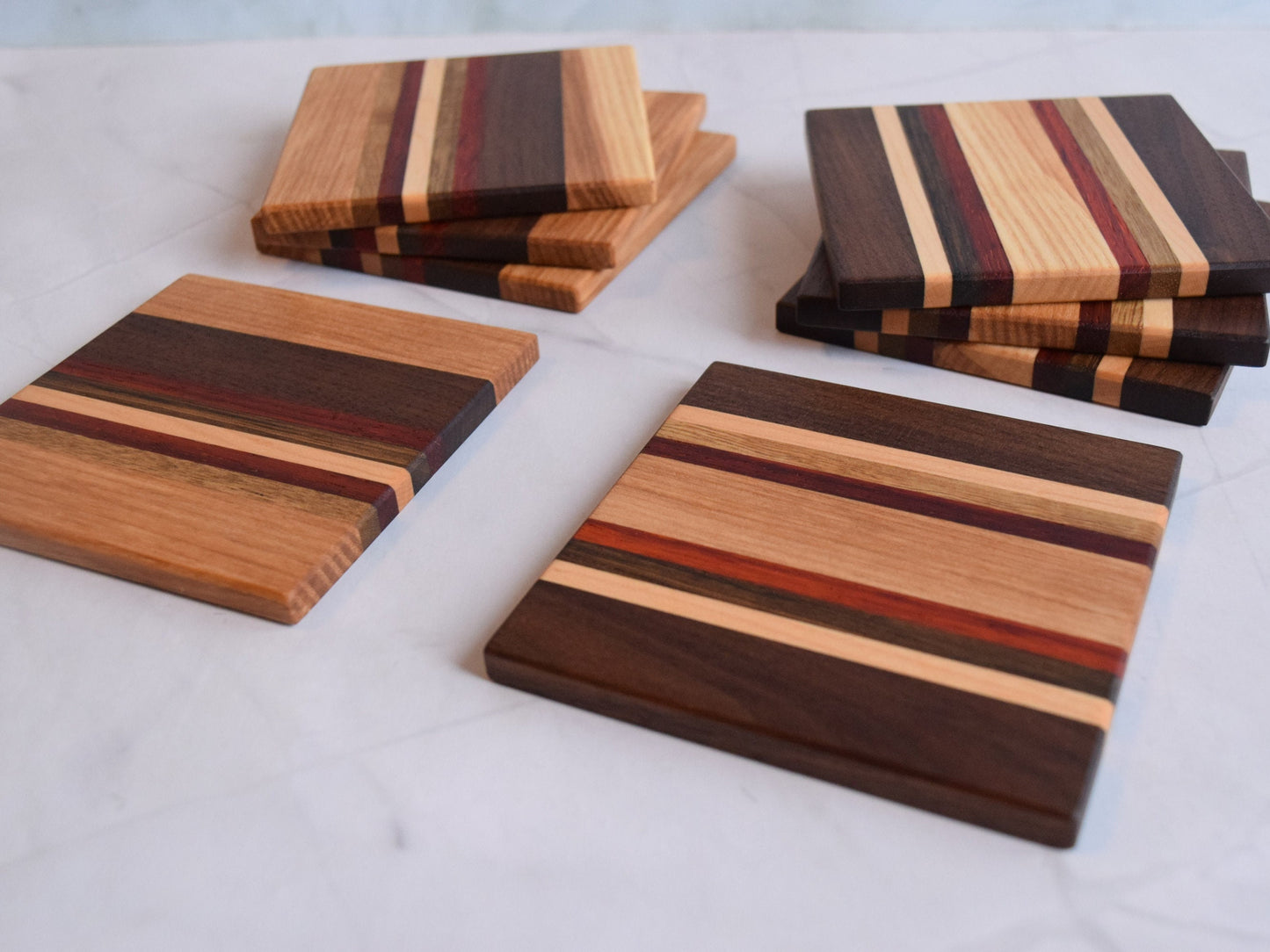 Wooden Coasters, Sets of 4 (Various Wood Types)