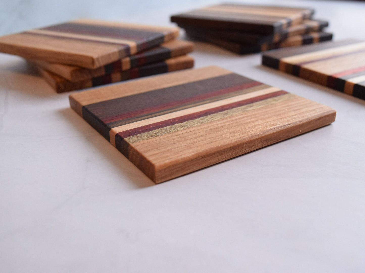 Wooden Coasters, Sets of 4 (Various Wood Types)