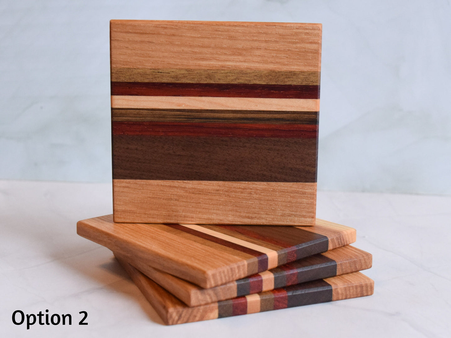Wooden Coasters, Sets of 4 (Various Wood Types)