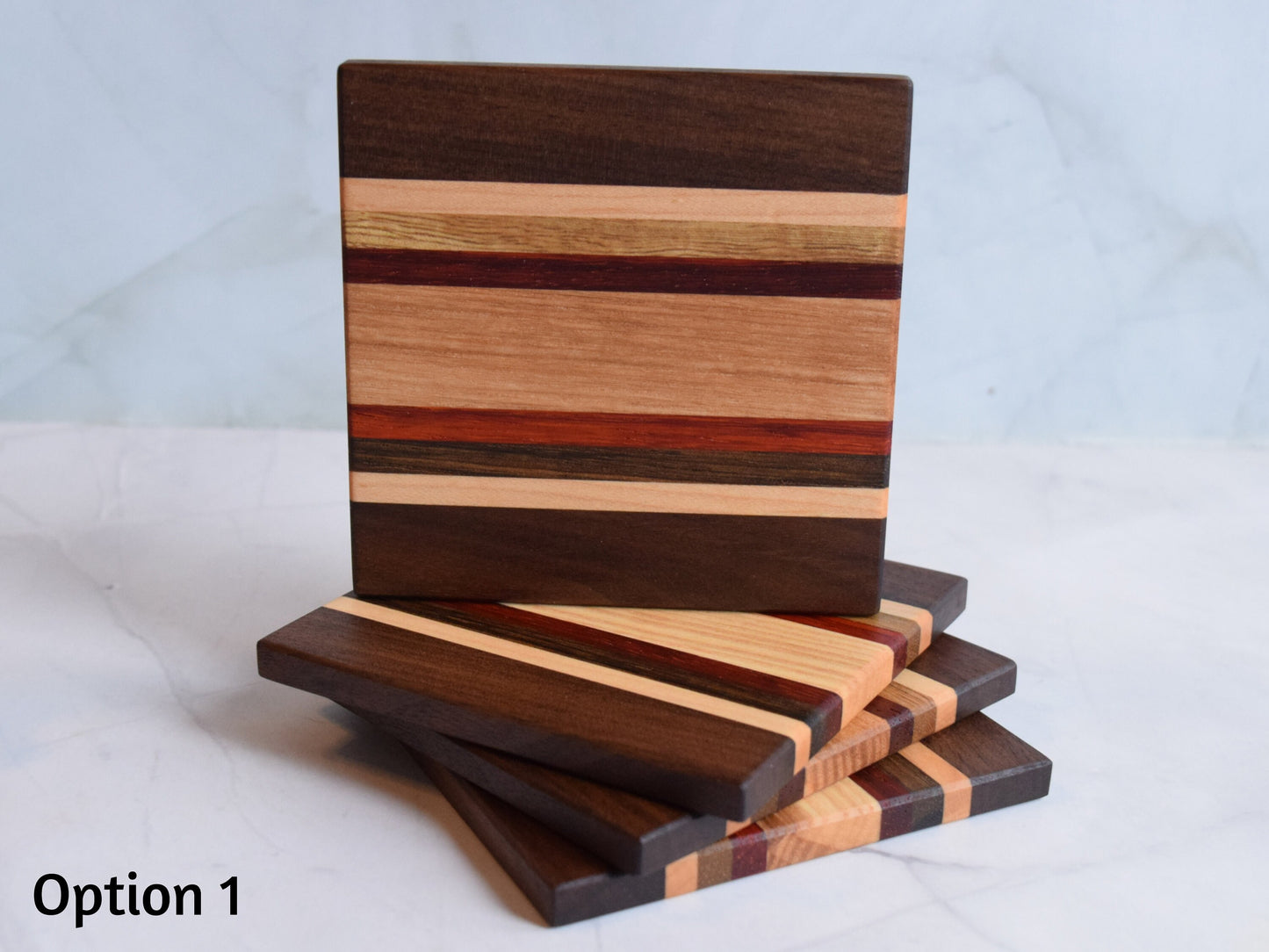 Wooden Coasters, Sets of 4 (Various Wood Types)