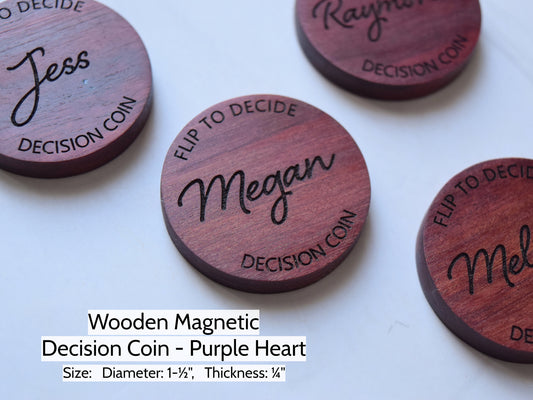 Magnetic Decision Maker Coin - Purple Heart