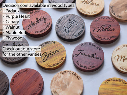 Magnetic Decision Maker Coin - Walnut