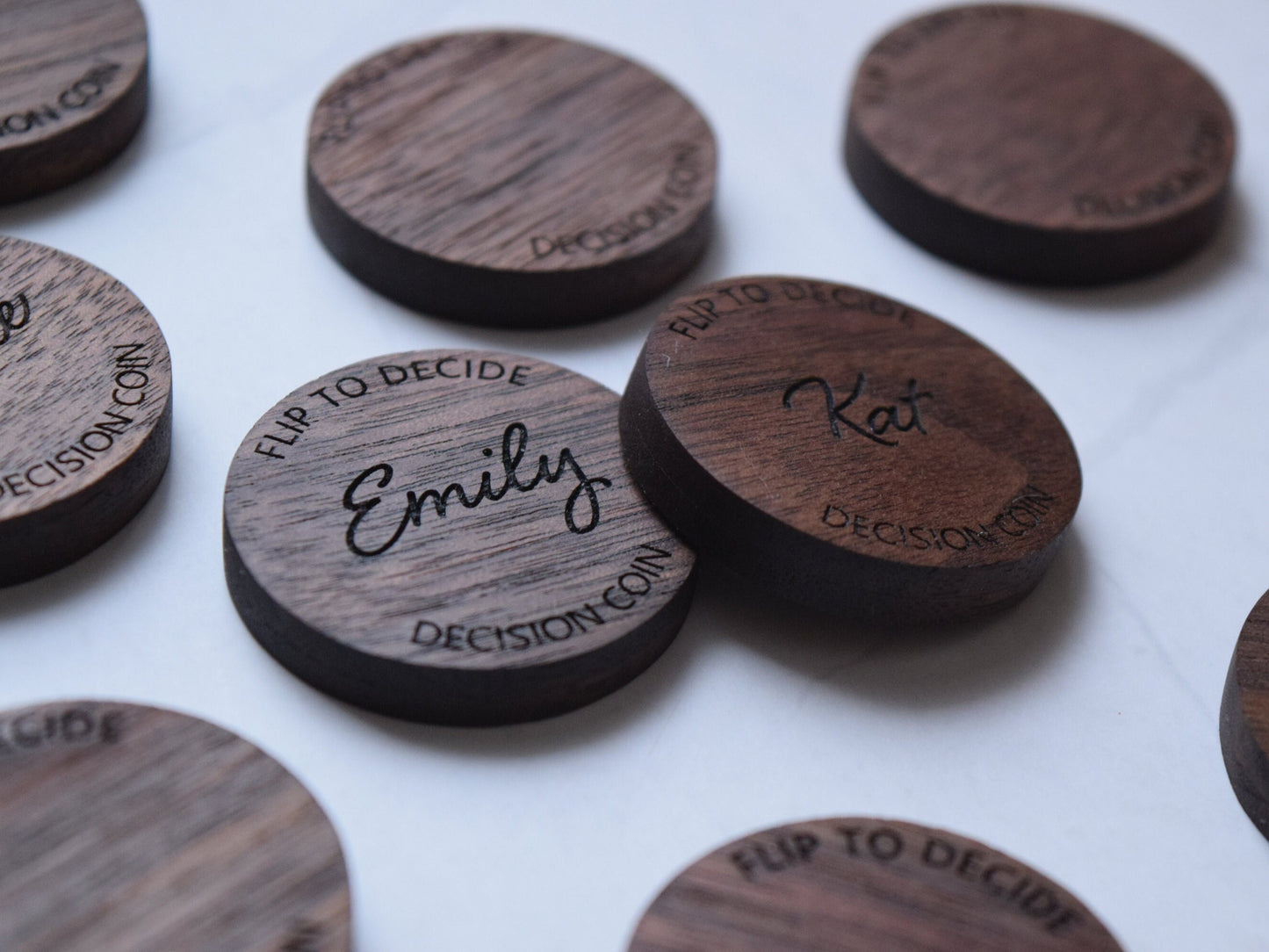 Magnetic Decision Maker Coin - Walnut