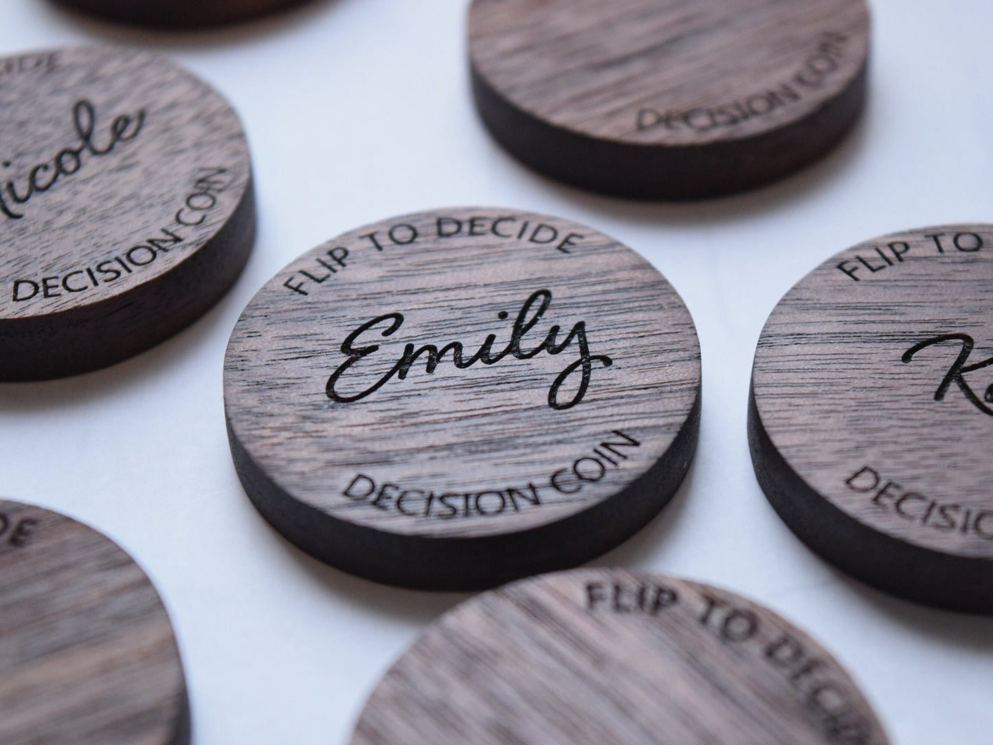 Magnetic Decision Maker Coin - Walnut