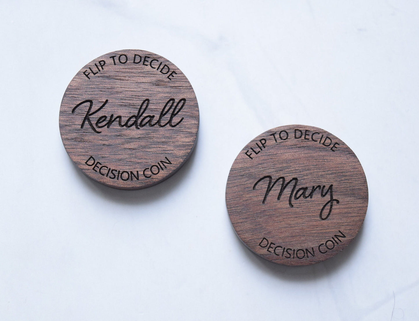 Magnetic Decision Maker Coin - Walnut
