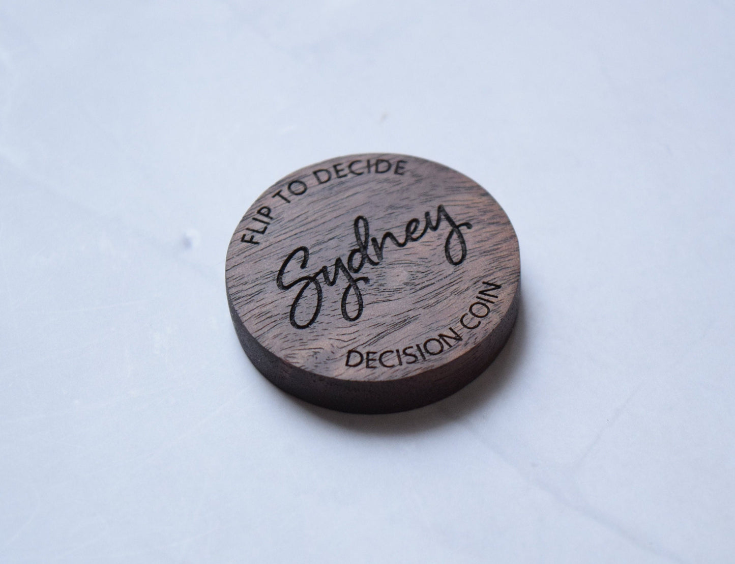 Magnetic Decision Maker Coin - Walnut