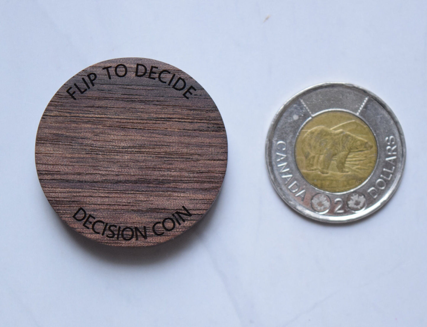 Magnetic Decision Maker Coin - Walnut