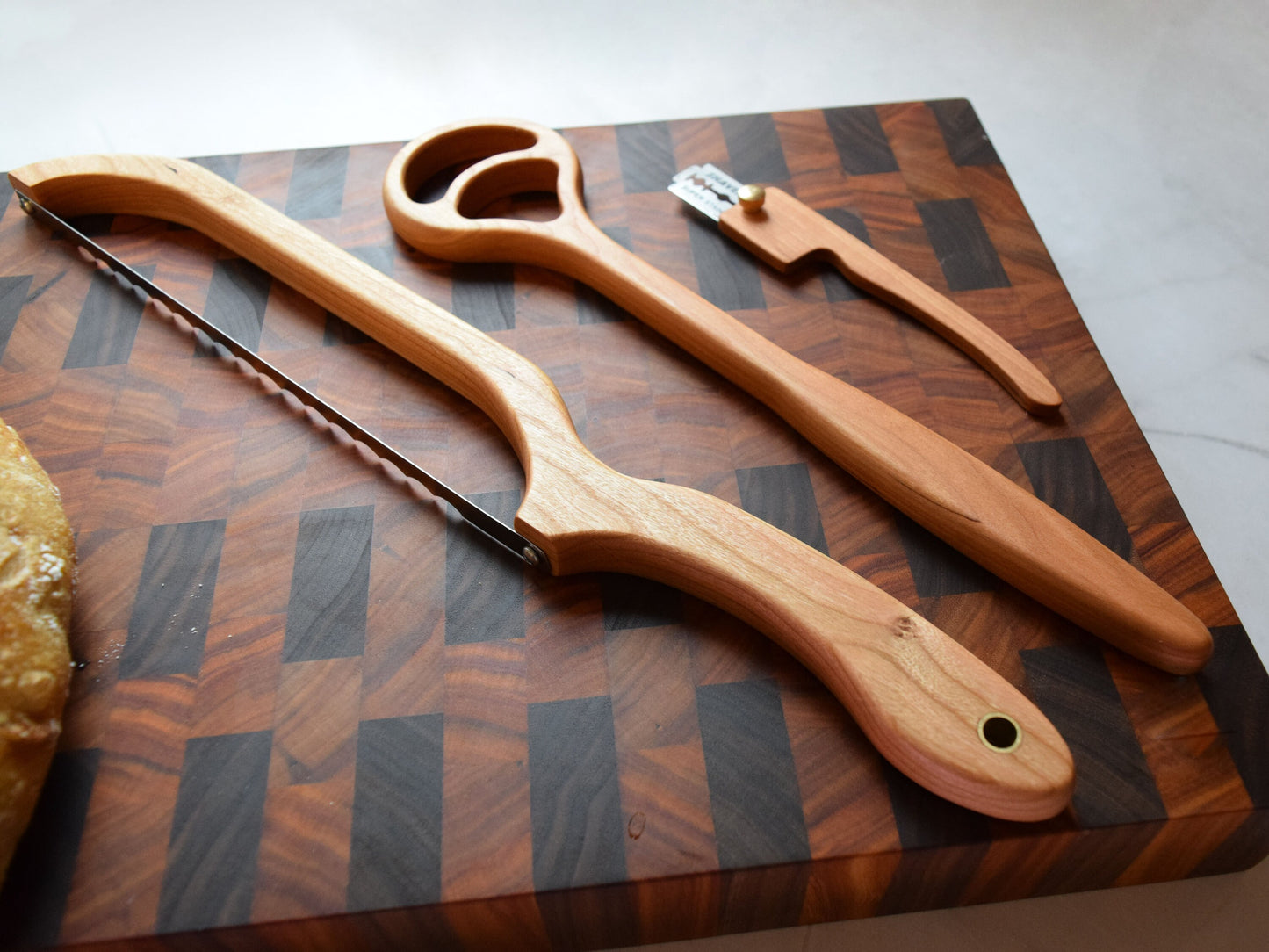 Personalized Cherry Bread Maker Set - Includes dough whisk, bread knife and a bread lame