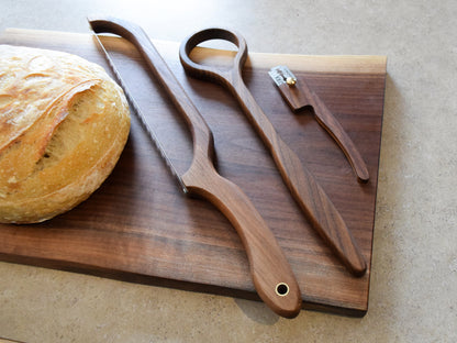 Personalized Walnut Bread Maker Set - Includes dough whisk, bread knife and a bread lame