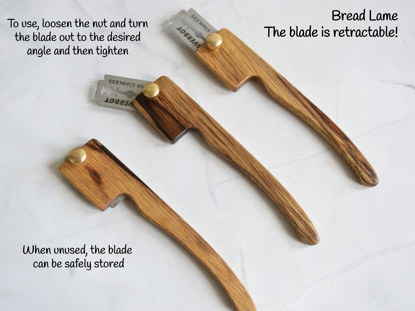 Personalized Black LimbaBread Maker Set - Includes dough whisk, bread knife and a bread lame