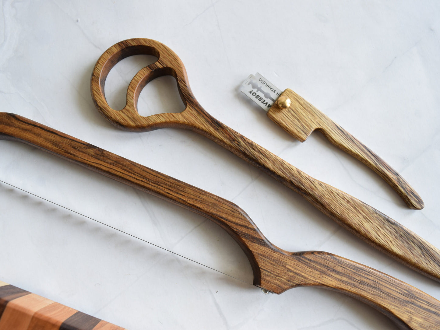 Personalized Black LimbaBread Maker Set - Includes dough whisk, bread knife and a bread lame