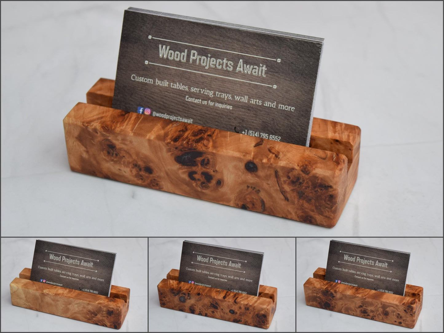 Wooden Epoxy Business Card Holder - Mappa Burl