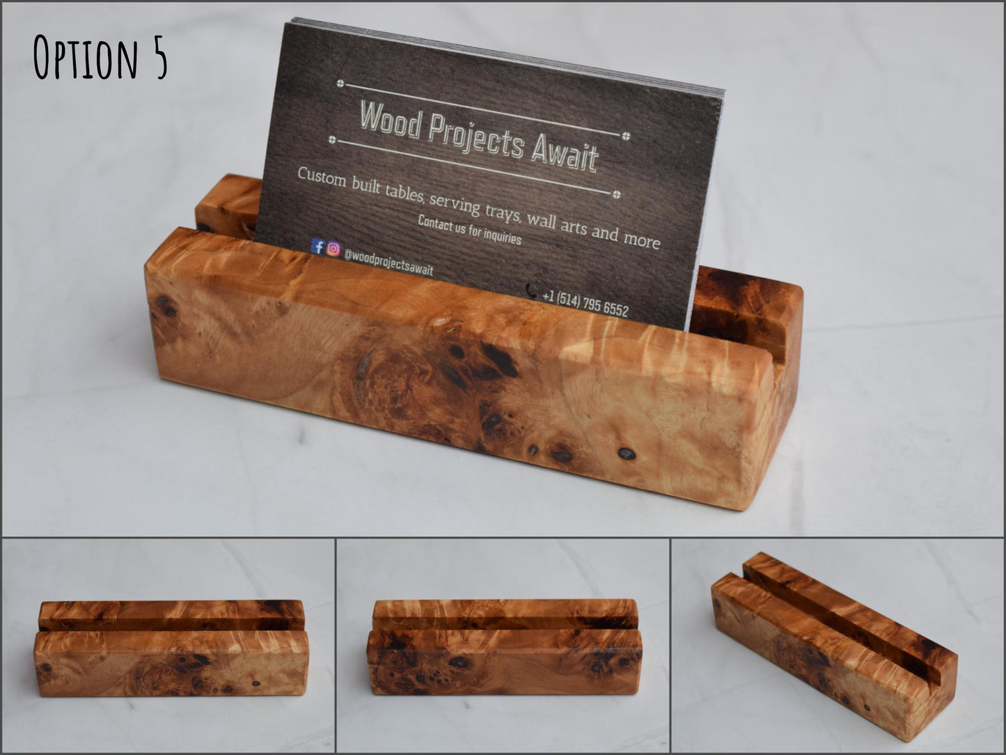 Wooden Epoxy Business Card Holder - Mappa Burl