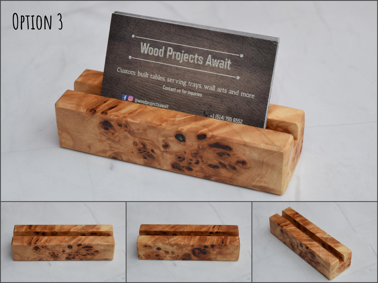 Wooden Epoxy Business Card Holder - Mappa Burl