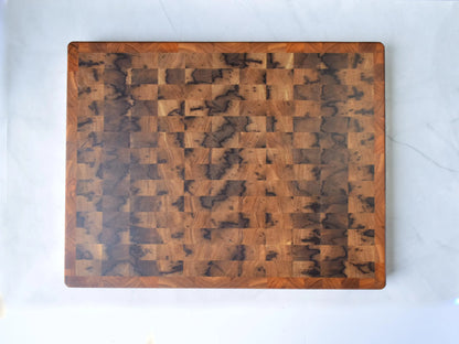 Large Butcher Block Cutting Board - 22" x 17" x 1-3/4" - Black Limba and Canary Wood