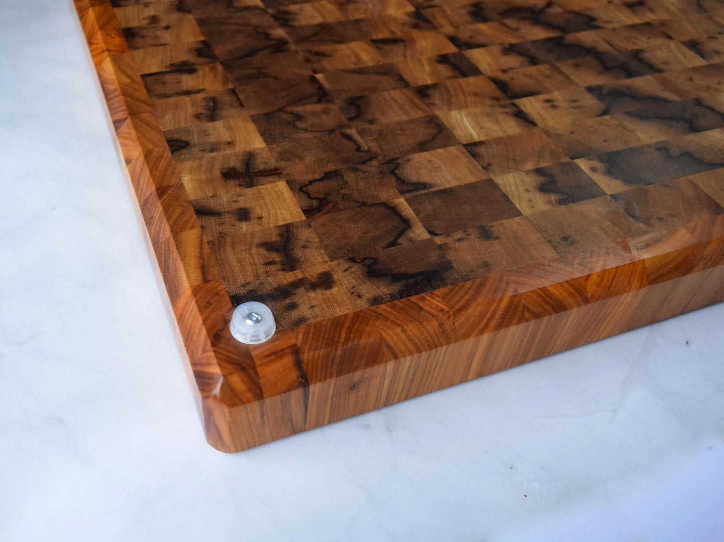 Large Butcher Block Cutting Board - 22" x 17" x 1-3/4" - Black Limba and Canary Wood