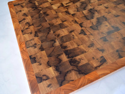 Large Butcher Block Cutting Board - 22" x 17" x 1-3/4" - Black Limba and Canary Wood