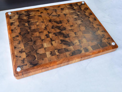 Large Butcher Block Cutting Board - 22" x 17" x 1-3/4" - Black Limba and Canary Wood