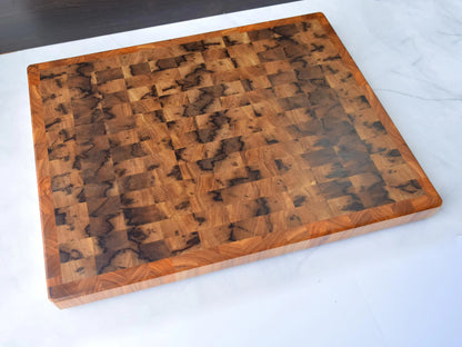 Large Butcher Block Cutting Board - 22" x 17" x 1-3/4" - Black Limba and Canary Wood